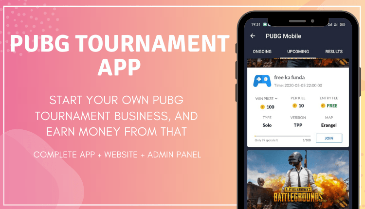 PUBG Tournament Application With Admin Panel and Website